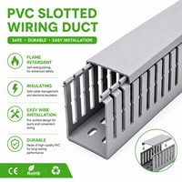Goulotte de protection électrique en PVC industriel à fentes pour câbles, pour armoires de commande et machines, résistante aux flammes, pour câblage flexible, anti-UV