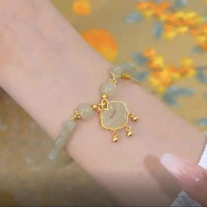 Brazalete Ruyi de Imitación de Jade Hetian con Color Degradado, Estilo Chino Retro Simple, Colgante con Amuleto Ruyi, Pulsera Vintage - Product Image 3