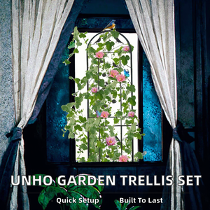 Treillis de jardin UNHO pour plantes grimpantes, lot de 2, pour plantes en pot, légumes, fleurs, patio, panneaux en treillis métallique, revêtement en poudre - Product Image 2