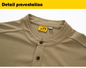 Men's Solid Knitted Stretch for <b>Shirt</b> Quick Dry Embroidered Button Design Breathable Anti-Wrinkle for Sport Golf Casual - Product Image 4