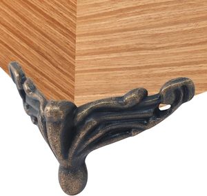 Unlorspy Pcs Copper Antique Brass Jewelry Box Legs Decorative Feet Hardware <b>Corner</b> <b>Protector</b> Zinc Alloy Box Legs For Wood Case J - Product Image 3