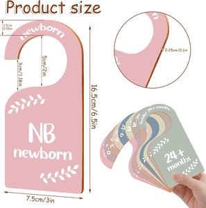 Etiqueta divisoria de armario infantil recién nacido 24 meses armario de bebé divisores Organizadores de ropa de guardería de madera para 0-7 años - Product Image 3