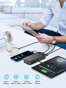 <span class=keywords><strong>Meilleures</strong></span> ventes 2025 – Batterie externe portable ultra-mince haute capacité 20000 mAh avec câble intégré et double port USB 20W à charge rapide <span class=keywords><strong>pour</strong></span> l'extérieur - Product Image 3