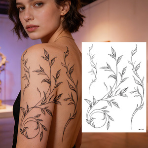 Autocollant de tatouage temporaire motif floral impression numérique art corporel bras taille unique film PET tenue 1 à 3 semaines - Product Image 4