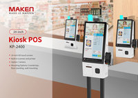 KP-2400 24 pouces Terminal interactif à écran tactile sans numéraire POS Fast Food Restaurants Kiosque de commande automatique