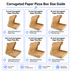 Wholesale Custom Printed Kraft Paper Pizza <b>Box</b> Corrugated Cardboard with Logo for Restaurant Takeaway Food Packaging - Product Image 5