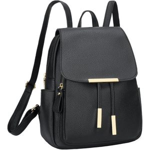 Minimalist Women's PU Anti-Theft <b>Backpack</b> with Zipper and Hasp Closure Lightweight Square Design for <b>Daily</b> Use All Seasons - Product Image 2