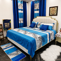 Draps de Lit Taille King Noël, Parure de Drap Housse 100 % Coton, Tissu Rideau pour Chambre, Rideaux Prêts à Poser 13 Pièces