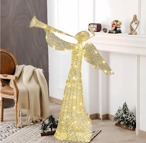 Décoration de jardin de Noël en forme d'<span class=keywords><strong>ange</strong></span> imperméable de 4 pieds, 130 lumières LED blanc chaud, extérieur, indice de protection IP44 - Product Image 4
