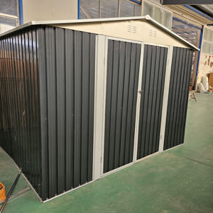 מחסן אחסון טרומי אפור מגולוון מצופה אבקה עמיד למים בגודל 12x20 רגל עם אחסון כלים - Product Image 2