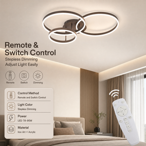Modern Ring Led <b>Ceiling</b> <b>Light</b> Acrylic Iron <b>Remote</b> Dimmable Surface Mount For Living Room Bedroom Home Decoration - Product Image 4