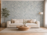 Rouleaux de papier peint en marbre moderne Fumeng, imperméables, motif chevrons, 0,53x10m, pour chambre, appartement, hôtel, bureau (vente en gros)