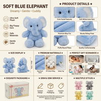 Peluche éléphant mignonne, jouet en peluche doux, poupée en peluche, cadeau pour enfants