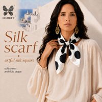 Foulard carré classique en satin de soie pour femme 53x53cm, respirant, infroissable, pour le cou, idéal pour le bureau et le quotidien, vente en gros