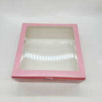 Emballage de Boîtes à Biscuits de Boulangerie Imprimé Personnalisé Dessert Pâtisserie Petite Boîte Caja Para Pastel pour Gâteau avec Fenêtre