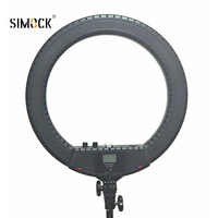 Simock Professional - Anneau lumineux de 18 pouces avec support, bicolore, trépied de 210 cm, pour maquillage, selfie, vidéo, diffusion en direct