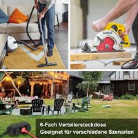 CE-Zertifizierte 6-fach C15 Außensteckdosenleiste mit IP44 Gummi-Eurostecker für Heim- und Industriegebrauch 16A Nennstrom