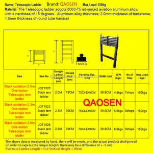 Chất lượng cao 2.0m/2.3m/2.6m nhôm kính thiên văn mái lều trên cùng một nút đen oxy hóa ngoài trời RV gấp công nghiệp - Product Image 5