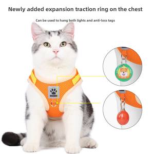 Ensemble <span class=keywords><strong>Harnais</strong></span> et Laisse Double Maille Luxe pour Animaux Réfléchissant Respirant Boucle Ajustable <span class=keywords><strong>Anti</strong></span>-Évasion Universel pour Chats et Chiens - Product Image 1