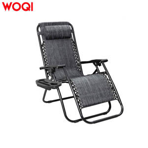 เก้าอี้พักผ่อนกลางแจ้ง Woqi Zero Gravity ปรับเอนได้ พร้อมหมอน พับเก็บได้ สีเทา - Product Image 4