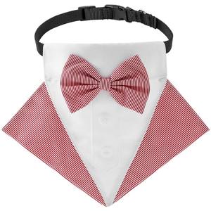Pañuelo Triangular para Perro con Cuello de Traje a Rayas de Estilo Británico, Ecológico y Novedoso de TANPOPO - Product Image 3