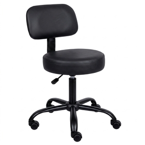 Tabouret de salon blanc Wally Beauty avec dossier, réglable en hauteur, à roulettes, pour salon de manucure et coiffure - Product Image 2