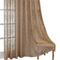 Rideaux Transparents Brodés Jacquard à Motif Floral Minimaliste Moderne, à Fixation Murale, pour Fenêtre Panoramique, Toutes Saisons, Style International