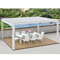 Toit à persiennes motorisé Gazebo d'extérieur Rainpoint Aluminium résistant à la neige Pergola d'ombrage bioclimatique 100% Imperméable Revêtement en poudre