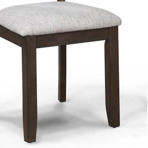 Wogy Modern Portable Outdoor Garden <b>Side</b> Dining Chair Set 2 Brown Wood Ladder Backrest White Seats Eco-Friendly 5-Year Warranty - Product Image 5