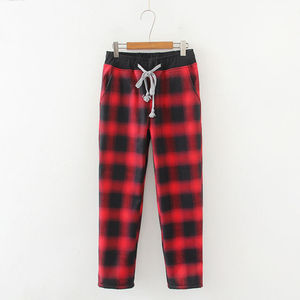 Wholesale Custom Printed <strong>Men'S</strong> Youth Plaid Fleece Fuzzy Flannel Lounge Plus Size Funny Plush Pajamas Pants for <strong>Men</strong> With Pockets - Product Image 4