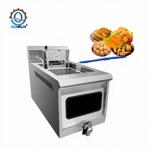 Freidora Comercial HN QDMECH <span class=keywords><strong>de</strong></span> Doble Tanque para <span class=keywords><strong>Pollo</strong></span> y Papas Fritas Estilo <span class=keywords><strong>KFC</strong></span>, Calentamiento Rápido, Freidora <span class=keywords><strong>de</strong></span> Encimera con Filtro <span class=keywords><strong>de</strong></span> Aceite Lateral - Product Image 1