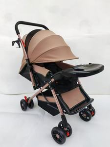 Dossier réglable tuyau de couleur or avec plateau alimentaire réversible usine abordable et pas cher poussette bébé - Product Image 2