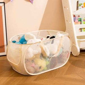 Mesh Laundry Hamper Foldable Clothes Storage Basket Collapsible Toy Organizer Portable Hanging Handle <b>Bedroom</b> Bathroom <b>Bin</b> - Product Image 2