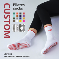 Chaussettes de yoga de haute qualité avec logo personnalisé, antidérapantes, pour le ballet, le pilates et le sport, chaussettes de pilates antidérapantes personnalisées pour femmes