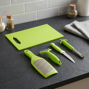 Juego de Rallador de Queso de Acero Inoxidable Verde, Pelador de Verduras, Cortador con Tabla de Cortar, Utensilios de Preparación de Cocina - Product Image 3