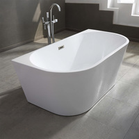 Baignoire autoportante en acrylique Gurgle, finition mate bleu marine