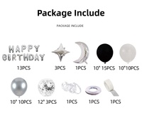 Ensemble haut de gamme de décorations, toiles de fond et accessoires pour une fête d'anniversaire de petite amie avec ballons