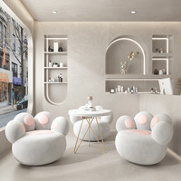 Fauteuil paresseux patte de chat mignon, chaise d'appoint individuelle Kawaii, siège de sol en peluche douce, chaise de dessin animé pour chambre à coucher, salon, décoration intérieure