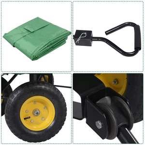 Carro de herramientas de jardín, Mini Tractor de utilidad, carrito de remolque de malla de soldadura, rueda neumática 10X3.50-4 - Product Image 4