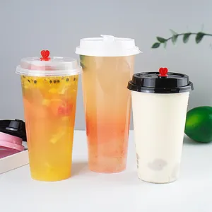 Китайская фабрика, молочный коктейль, Боба, пузырь, сок, PP, U-чашки, прозрачная одноразовая пластиковая чашка с крышками