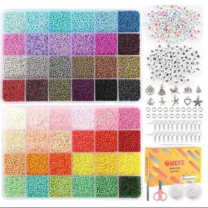 Vente directe usine, Meilleures ventes : Coffret de perles de verre de riz 16800 pièces de 2 mm, pour bijoux DIY et loisirs créatifs pour enfants - Product Image 4