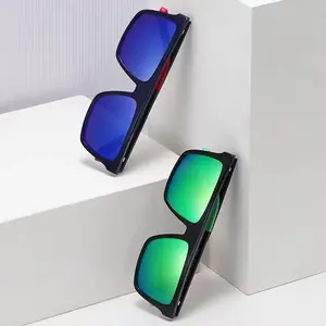 Non-Slip Pads Generic Polarized Sunglasses Rectangle Acetate Frame Gafas De Sol 2024 Uv400 Hollow Leg Glasses Driving Sunglasses