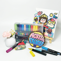 Bestationery Acrilicos Marqueurs d'art imperméables avec logo personnalisé, ensemble de 48 marqueurs permanents pour peinture acrylique et graffiti