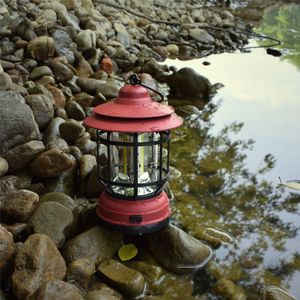 Camping Lantern Led Rechargeable Battery <b>Push</b> Switch Outdoor Camping <b>Light</b> Portable Lantern Abs Material - Product Image 1