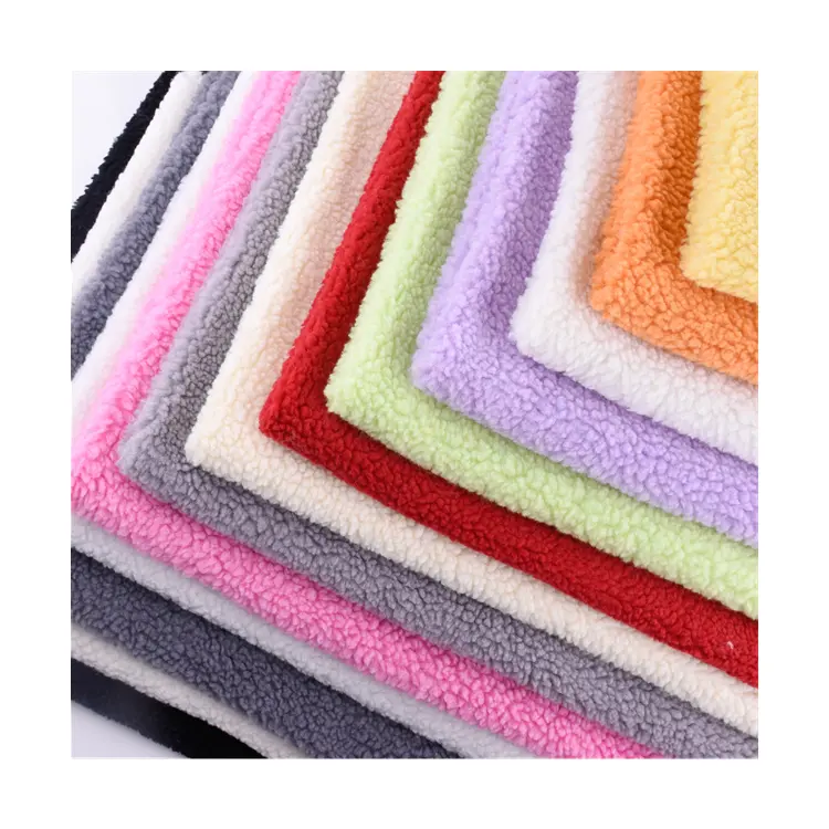 Customized Color 100 Polyester Sherpa Fleece Fabric Knitted Fabric for Blanket