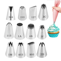Coupleur de pointe en acier inoxydable Sac à pâtisserie Outils de décoration de gâteau Jeu d'embouts de buse de glaçage