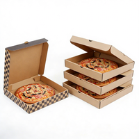 Cajas de Pizza para Llevar de Papel Kraft de Grado Alimenticio con Logotipo Personalizado de Fábrica, de 6 a 10 Pulgadas, con Recubrimiento UV, Reciclables