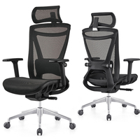 Chaise de bureau ergonomique moderne en maille avec appui-tête réglable en hauteur et en inclinaison, idéale pour les bureaux commerciaux