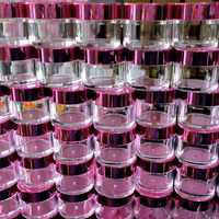 Pot à poudre acrylique transparent pour nail art avec couvercle électroplaqué 1oz pour le stockage de paillettes et de poudre de cristal