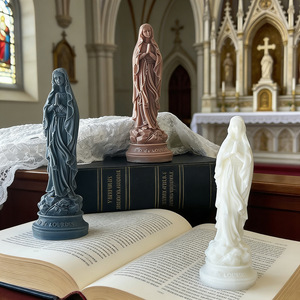 เทียนหอมรูปปั้นพระสงฆ์ งานแฮนด์เมด ของตกแต่งบ้าน ของขวัญทางศาสนา - Product Image 4